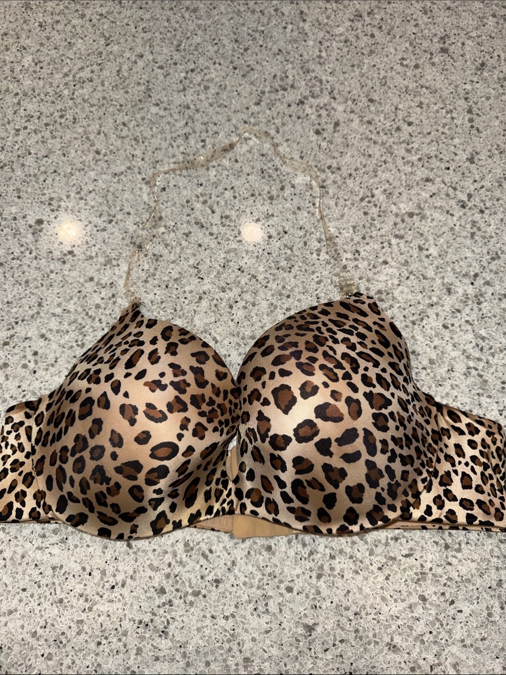 Cacique Leopard Print Lightly Lined Halter Bra